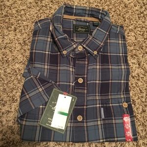 NWT Bass XL short sleeved plaid button up shirt